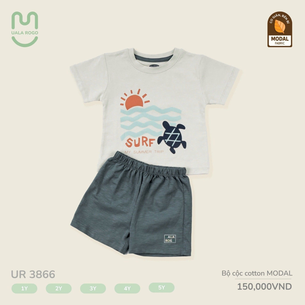 Bộ cộc tay cotton modal Uala họa tiết UR3866