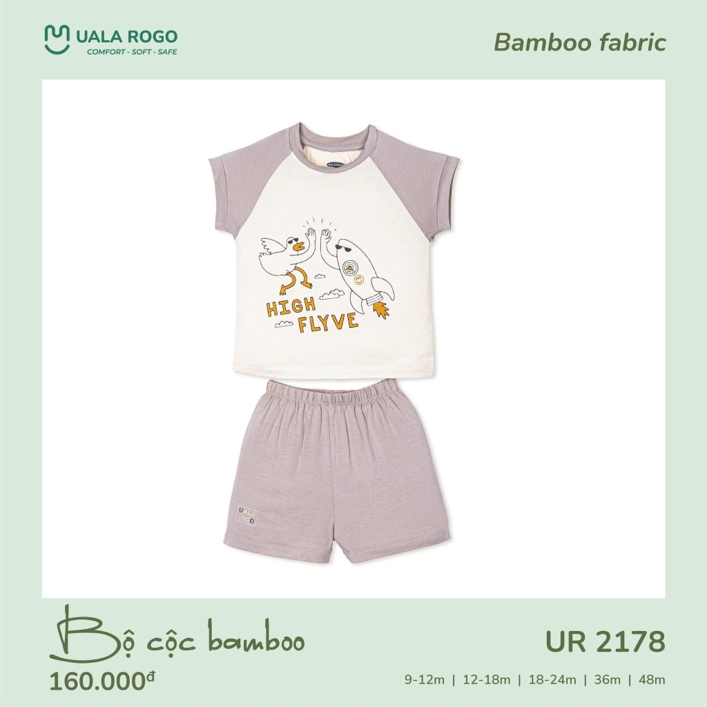 Bộ cộc bamboo Uala họa tiết chú vịt UR2178