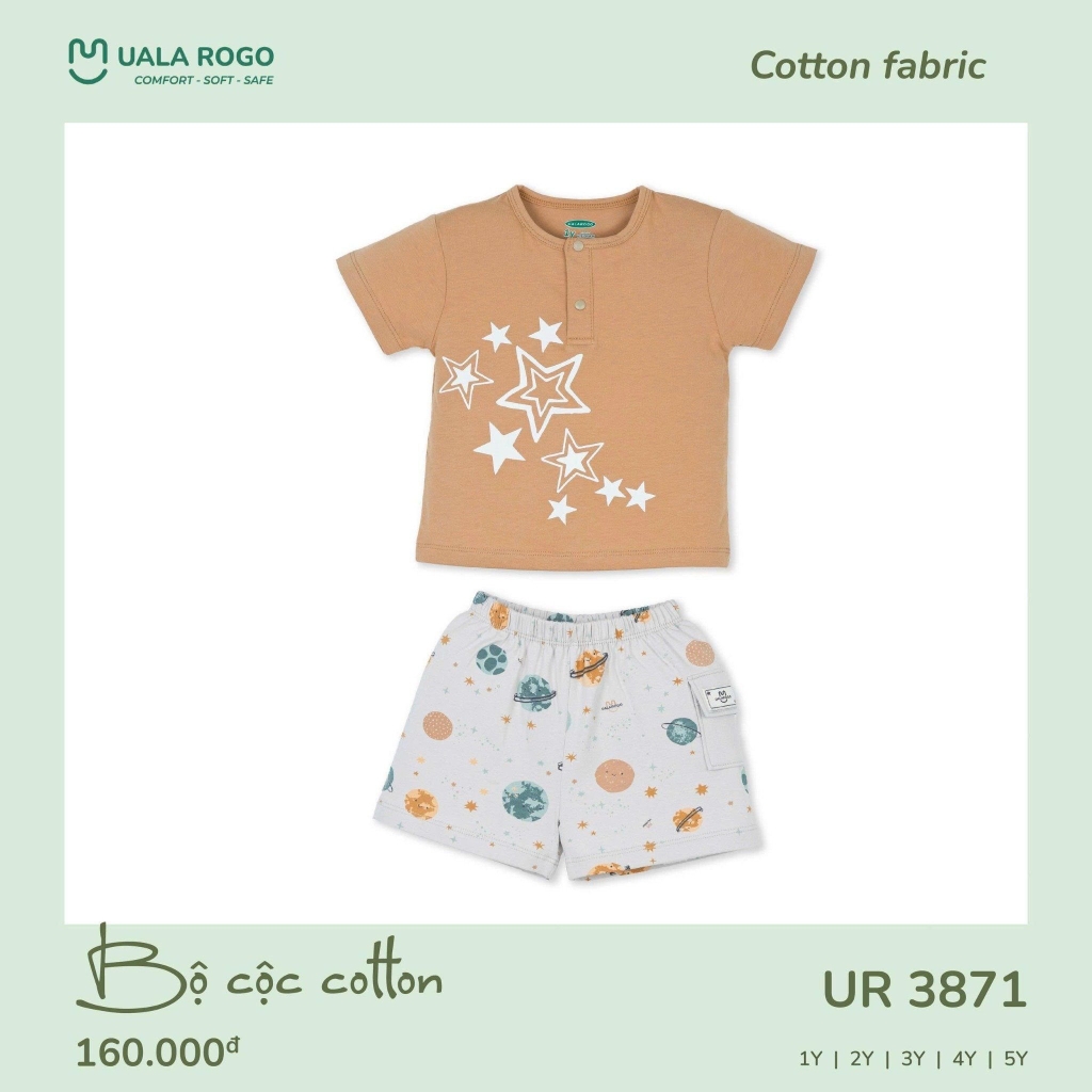 Bộ cộc cotton Uala họa tiết vũ trụ UR3871