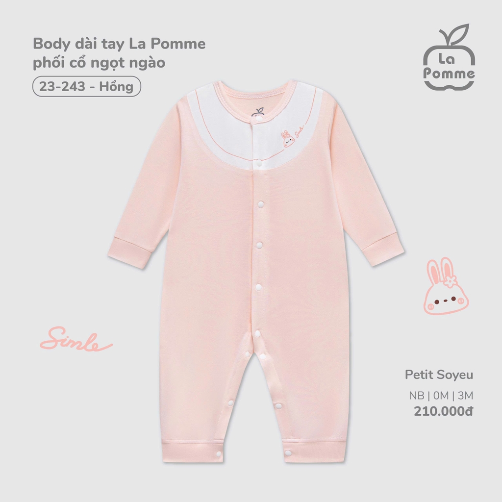 Body dài tay La Pomme phối cổ ngọt ngào