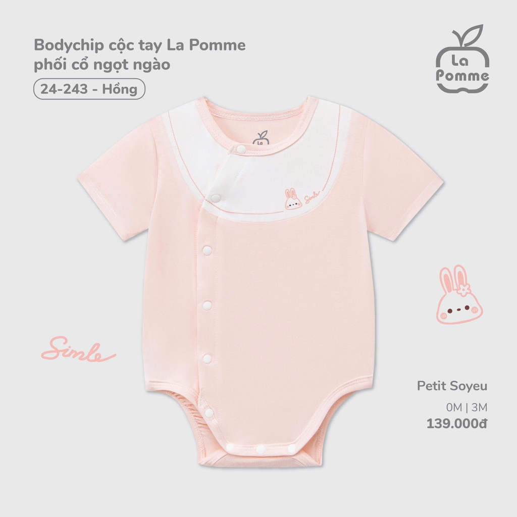 Bodychip Cộc Tay La Pomme Phối Cổ Ngọt Ngào 24243
