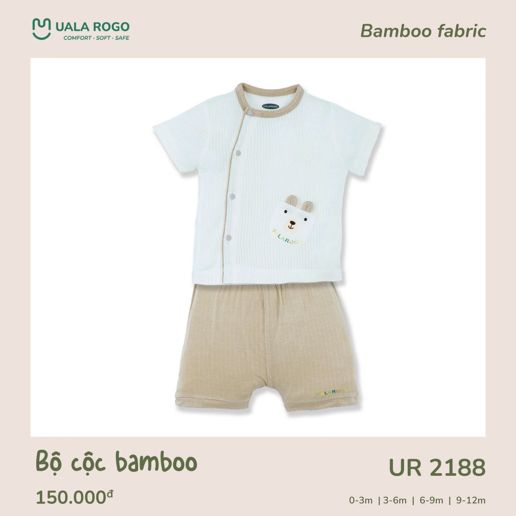 Bộ cộc bamboo cài chéo họa tiết gấu UR2188