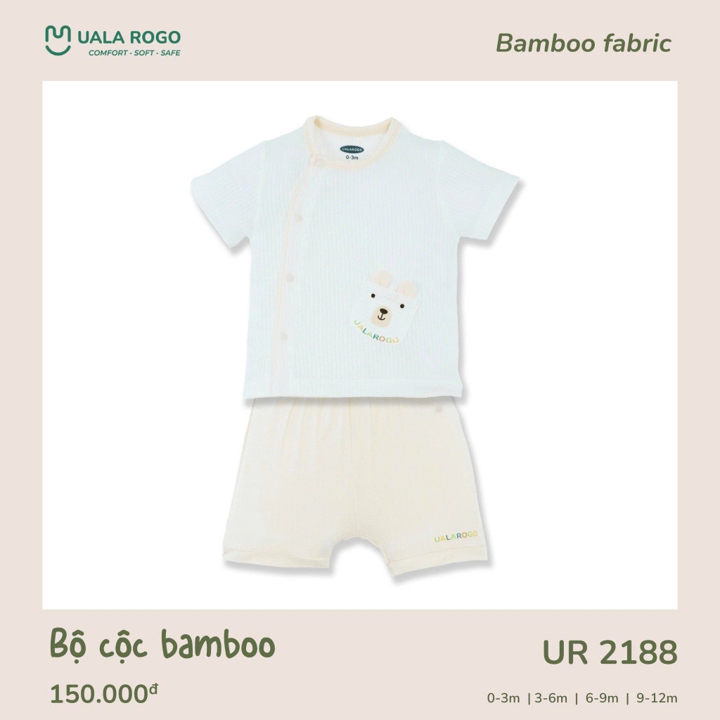 Bộ cộc bamboo cài chéo họa tiết gấu UR2188