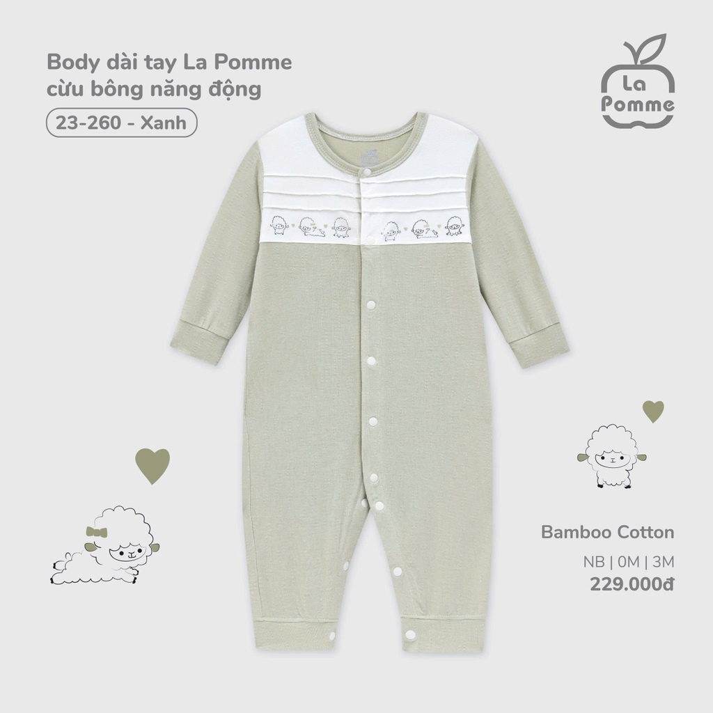 Body Dài Tay La Pomme Cừu Bông Năng Động 23260