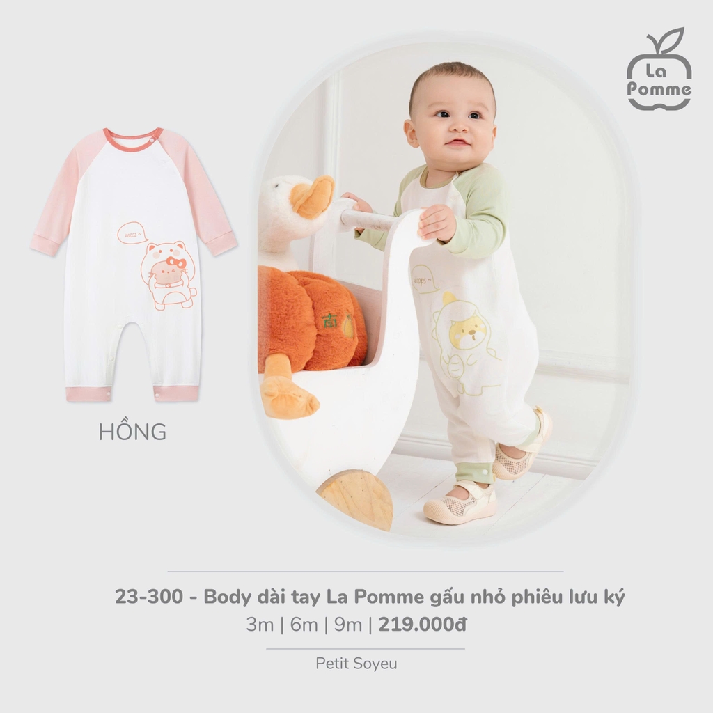 Body dài tay La Pomme gấu nhỏ phiêu lưu ký