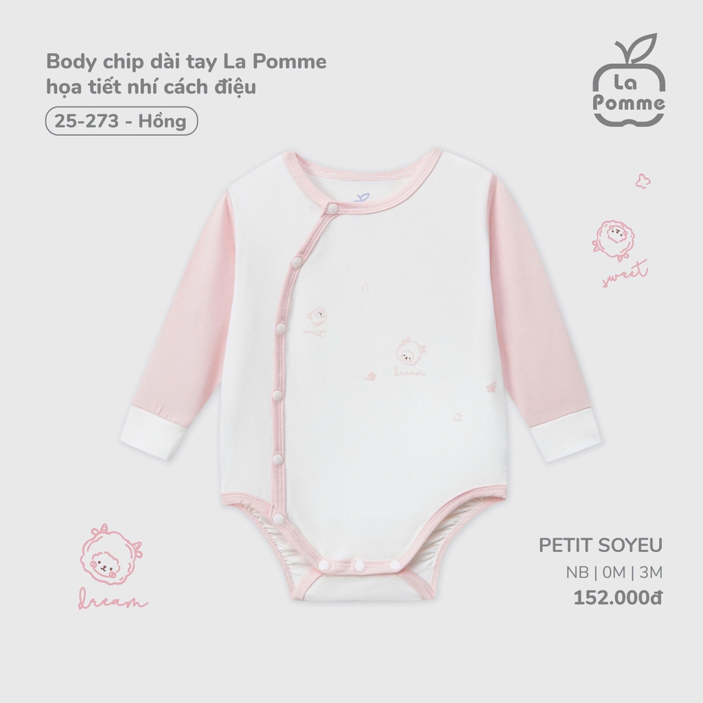 Body chip dài tay La Pomme họa tiết nhí cách điệu