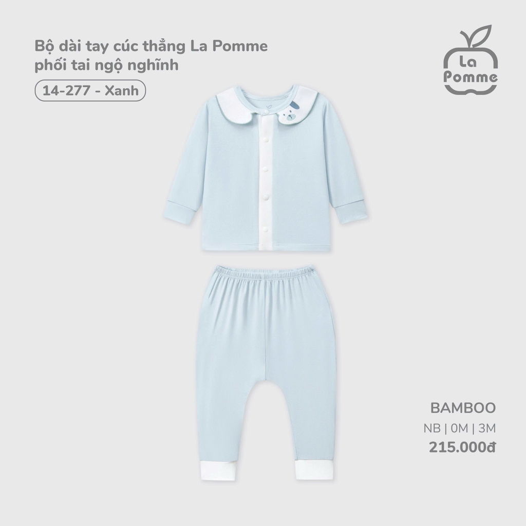 Bộ dài tay cúc thẳng La Pomme phối tai ngộ nghĩnh 14277