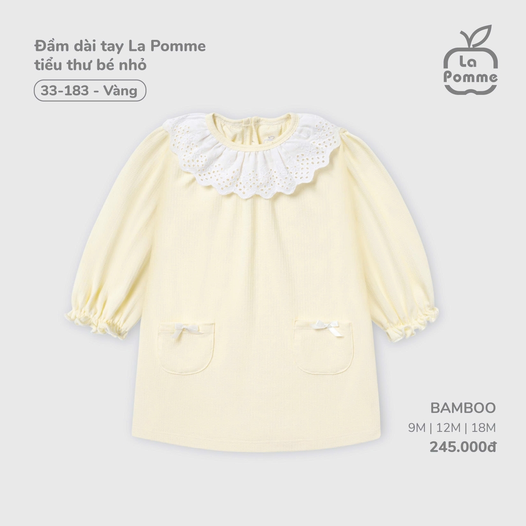 Đầm dài tay La Pomme tiểu thư bé nhỏ