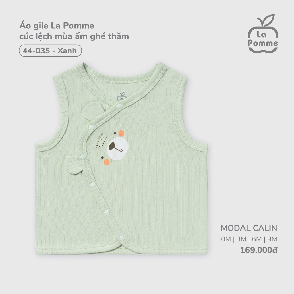 Áo gile La Pomme cúc lệch mùa ấm ghé thăm 44035 Bíp Bíp House