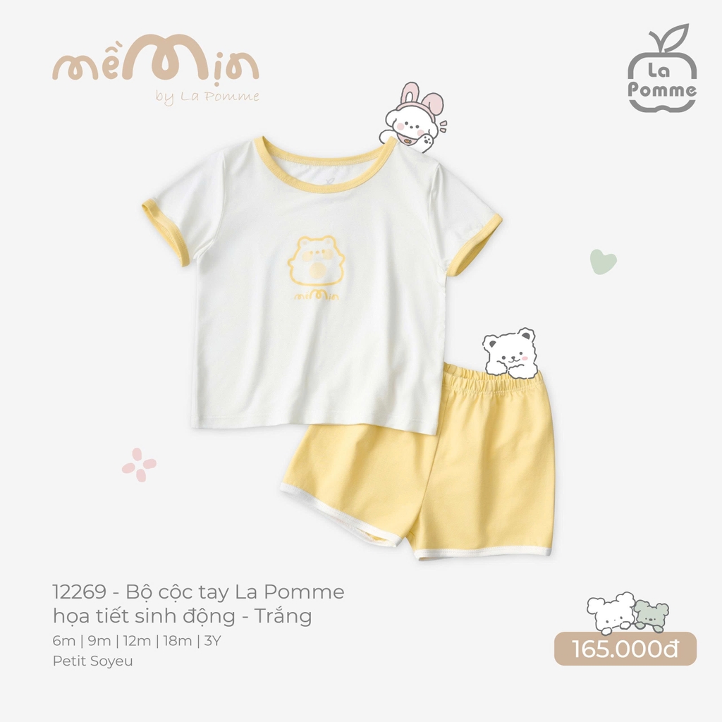 Bộ cộc tay La Pomme họa tiết sinh động 12269