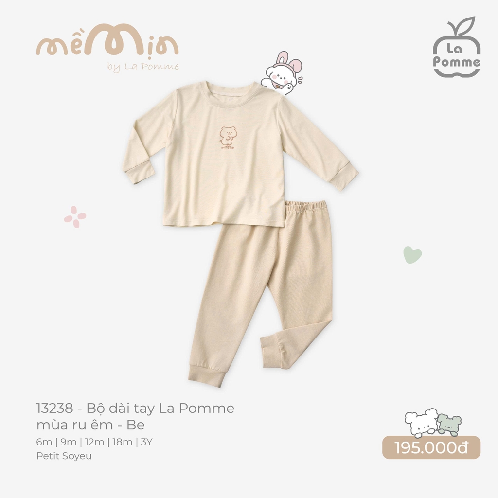 Bộ dài tay La Pomme mùa ru êm