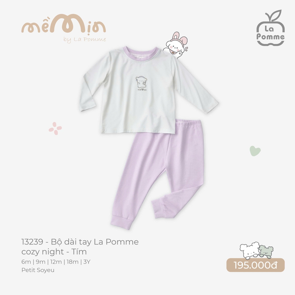 Bộ dài tay La Pomme cozy night 13239