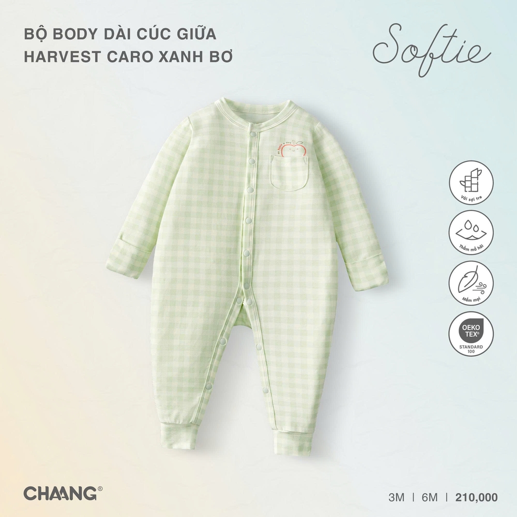 Bộ body dài cúc giữa Harvest caro