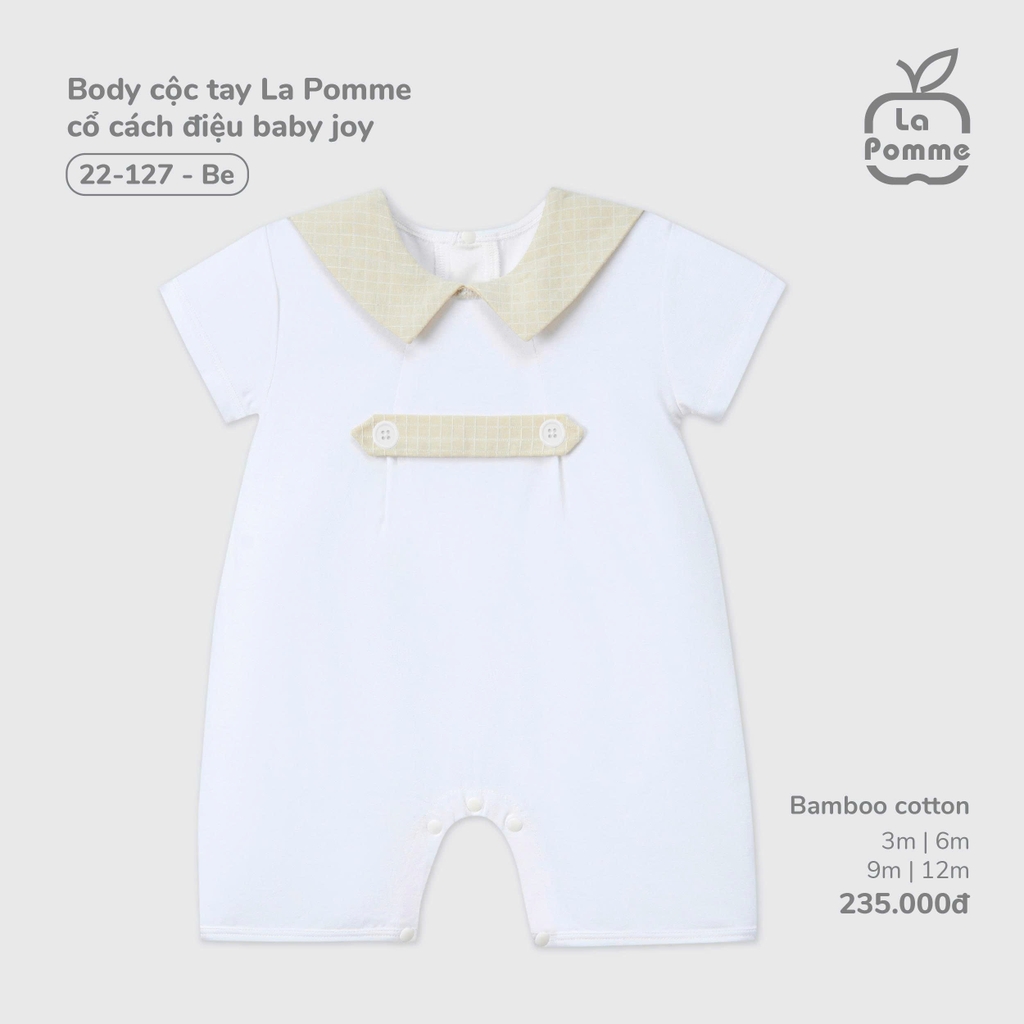 Body cộc tay La Pomme cổ cách điệu baby joy