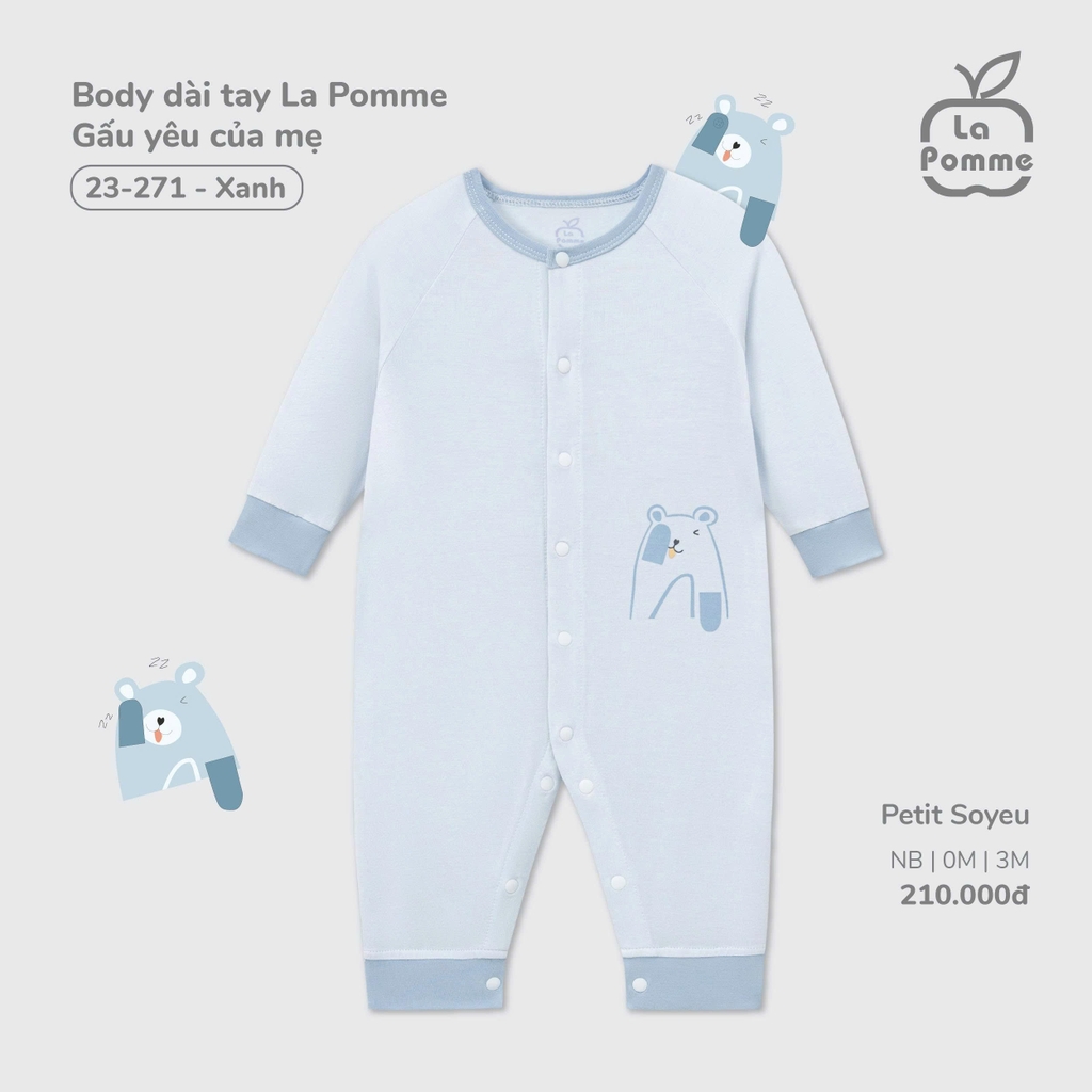 Body dài tay La Pomme Gấu yêu của mẹ