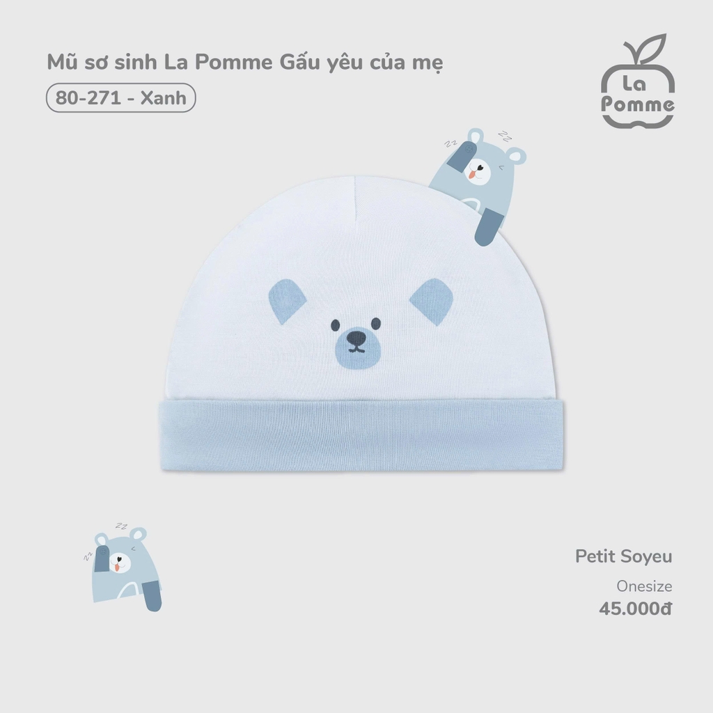 Mũ sơ sinh La Pomme Gấu yêu của mẹ