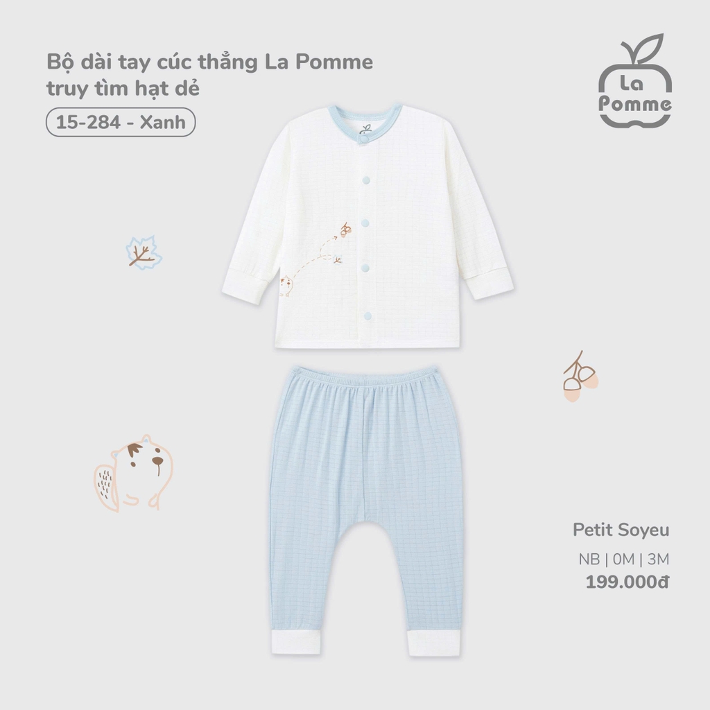 Bộ dài tay cúc thẳng La Pomme truy tìm hạt dẻ 14284