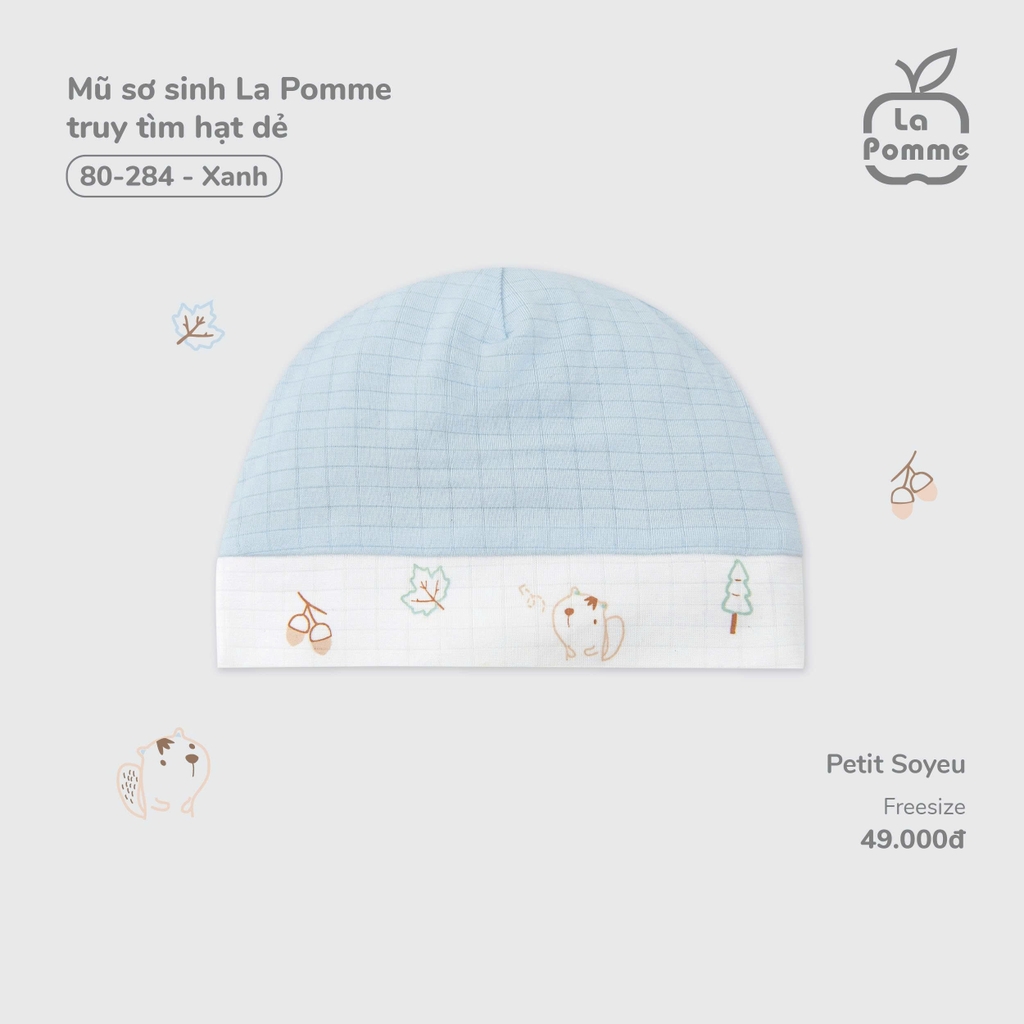 Mũ sơ sinh La Pomme truy tìm hạt dẻ