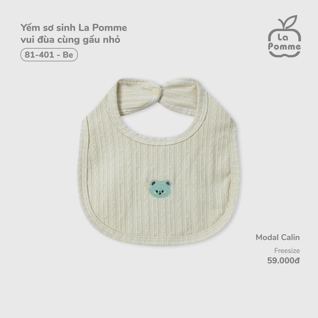Yếm sơ sinh La Pomme vui đùa cùng gấu nhỏ