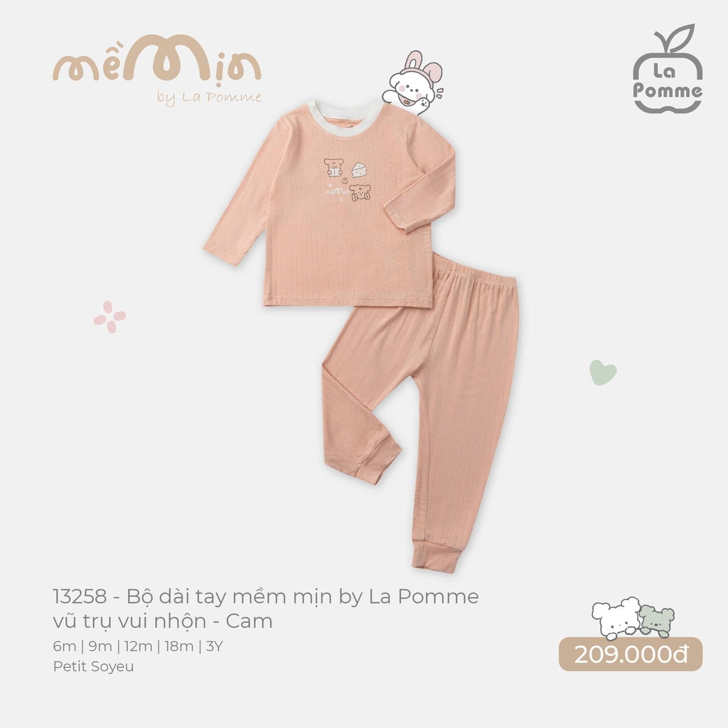 Bộ dài tay mềm mịn by La Pomme vũ trụ vui nhộn