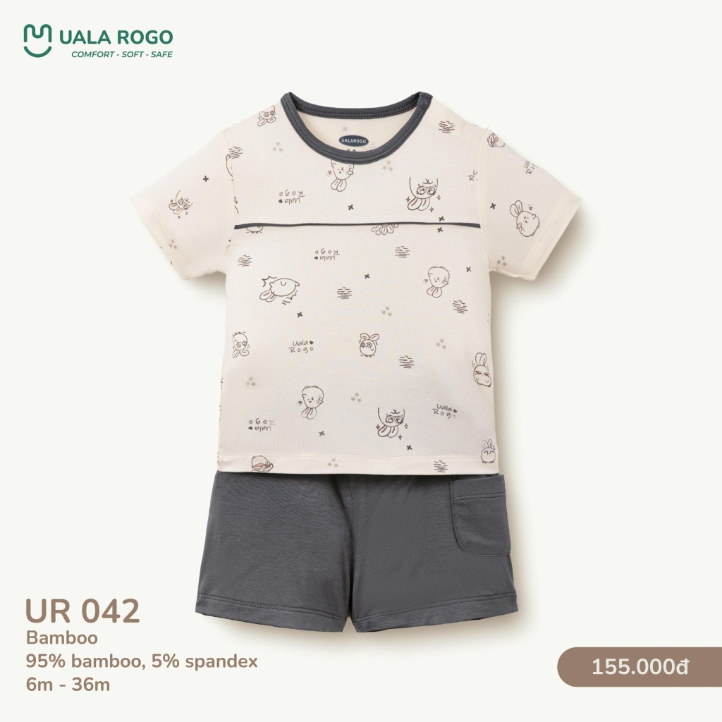 Bộ Cộc Tay Họa Tiết Hoạt Hình Cho Bé UR 042