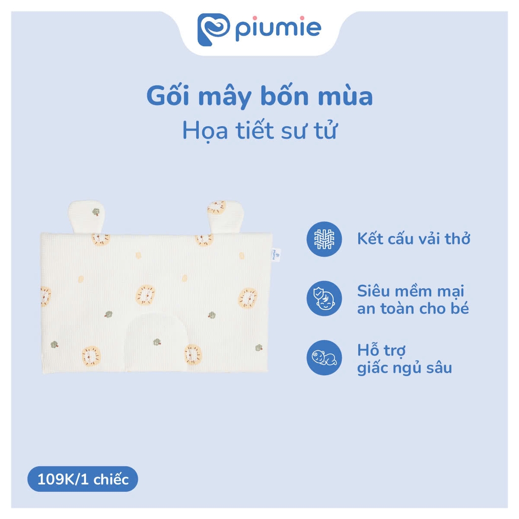 Gối mây sơ sinh waffle cotton