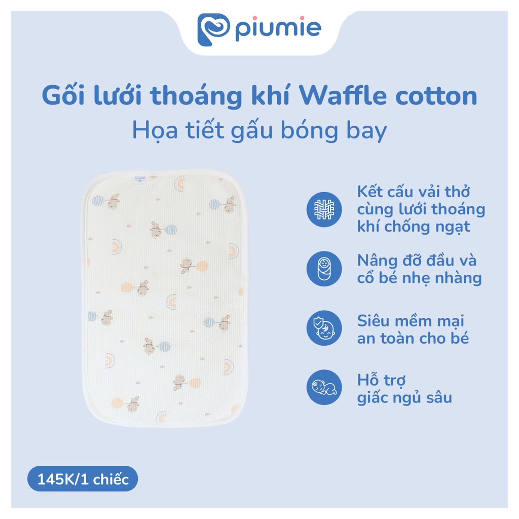 Gối lưới thoáng khí waffle cotton