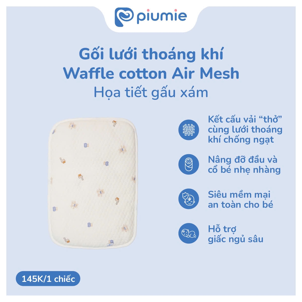 Gối lưới thoáng khí waffle cotton Airmesh