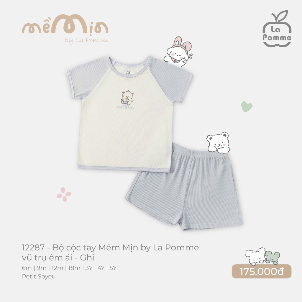 Bộ cộc tay Mềm Mịn by La Pomme vũ trụ êm ái