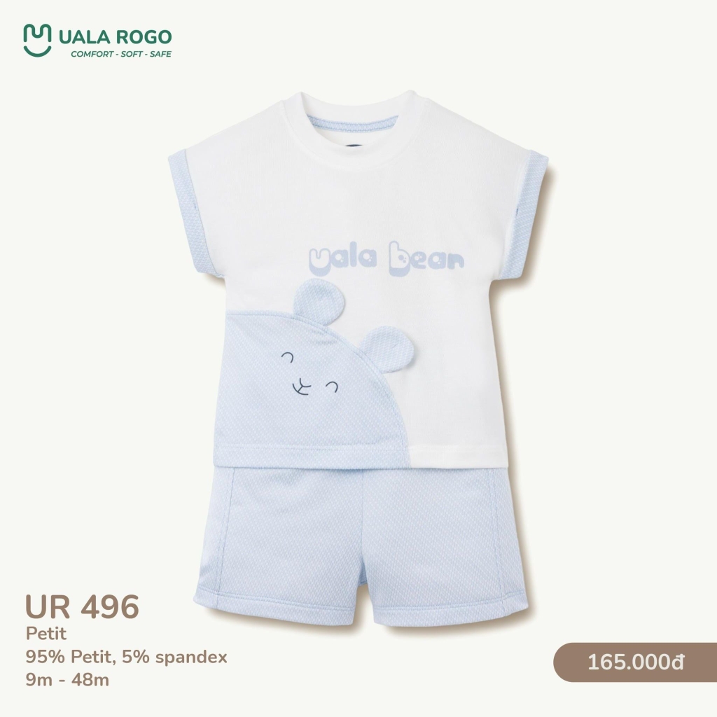 Bộ cộc tay Uala petit họa tiết gấu UR496