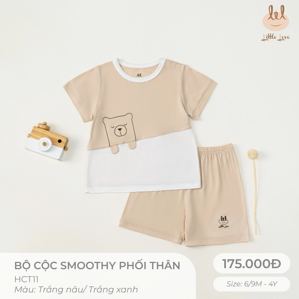 Bộ cộc Smoothy phối thân trắng HCT11