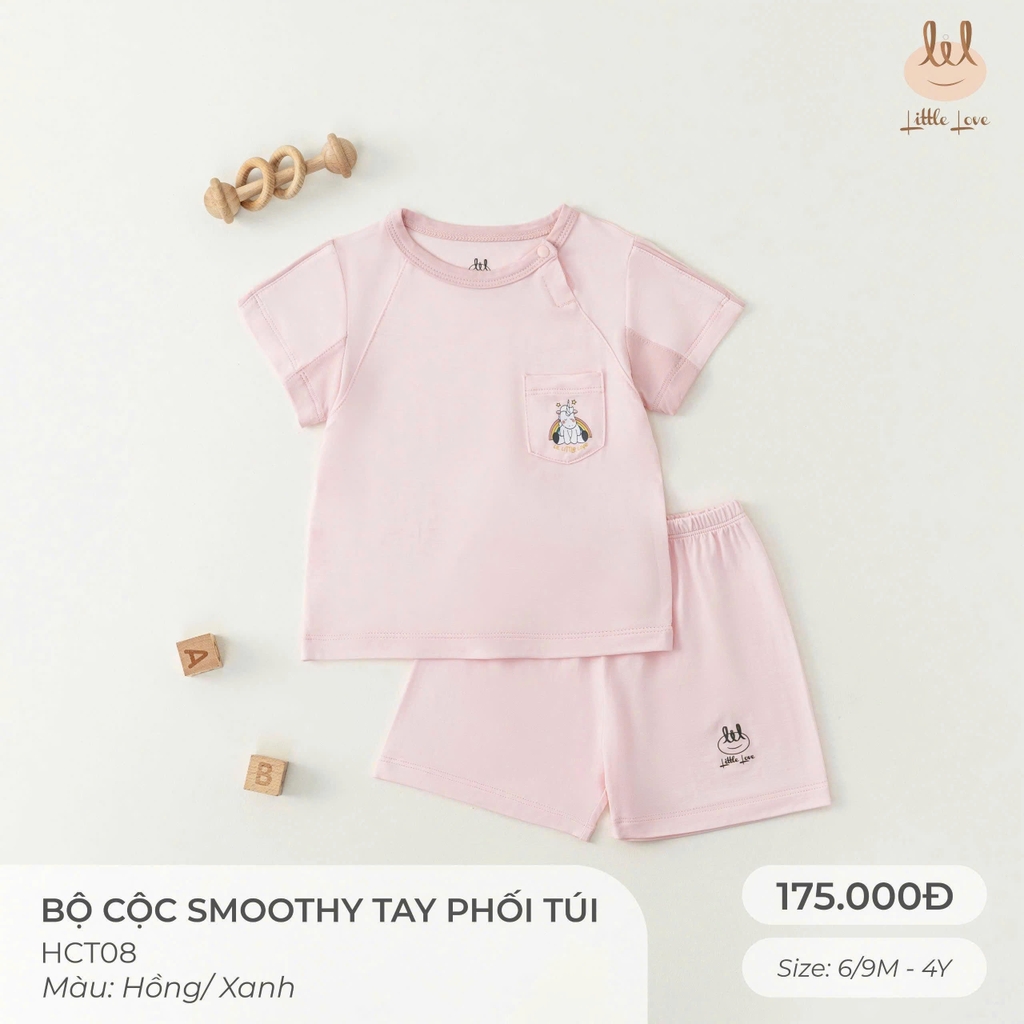 Bộ cộc smoothy tay phối túi HCT08