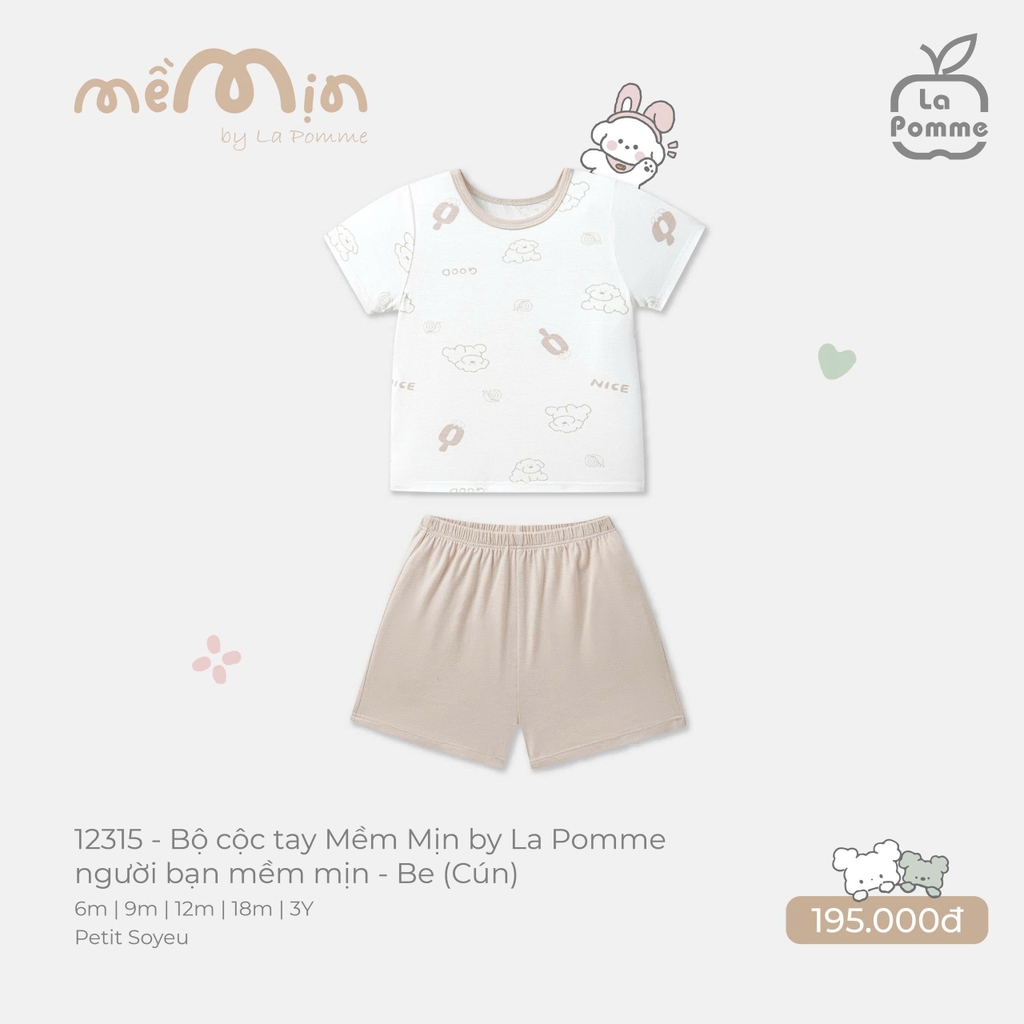 Bộ cộc tay Mềm Mịn by La Pomme người bạn mềm mịn