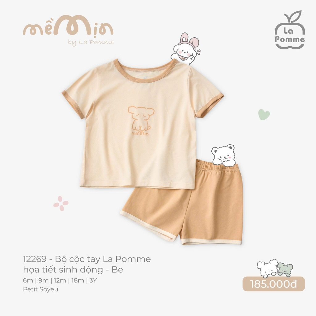 Bộ cộc tay La Pomme họa tiết sinh động