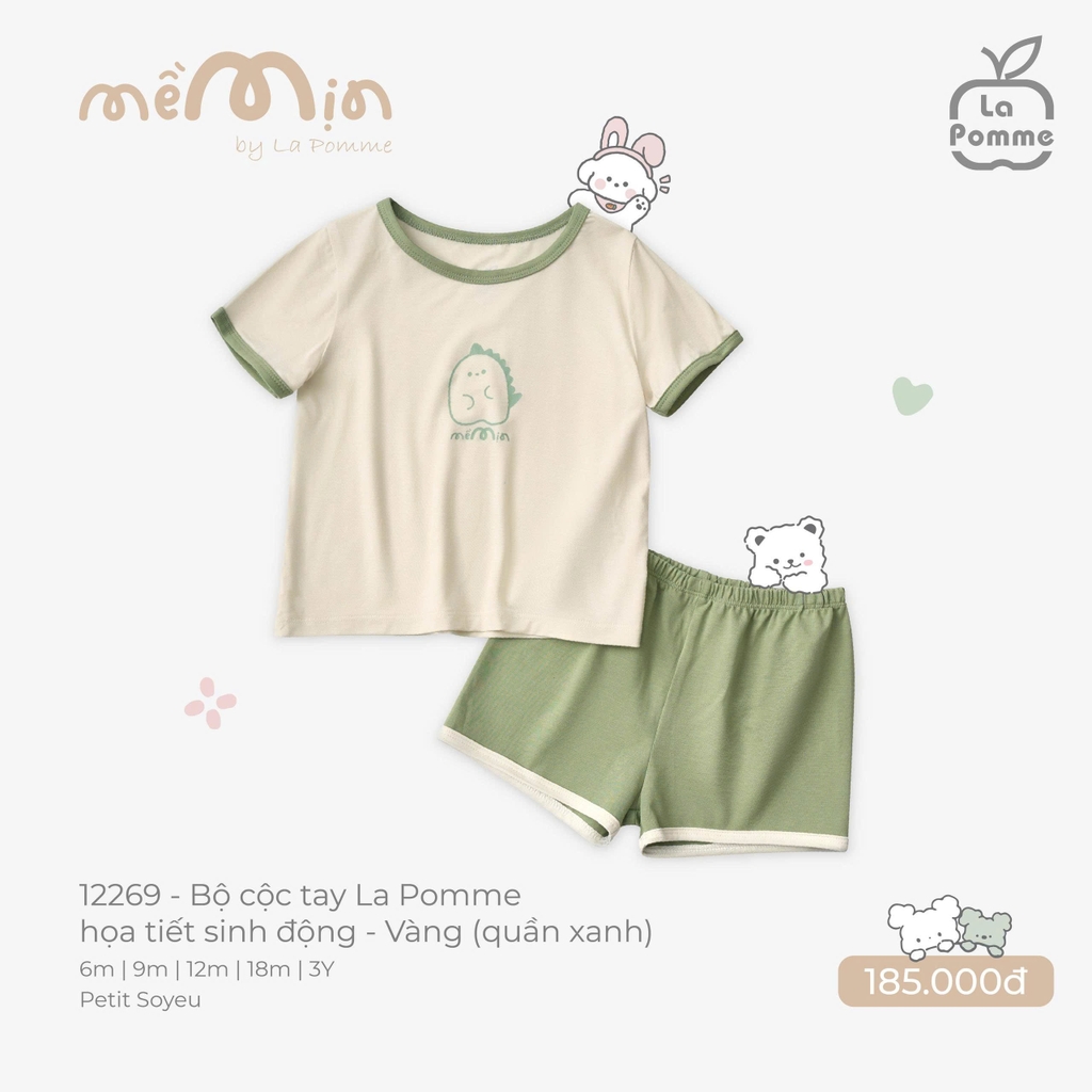 Bộ cộc tay La Pomme họa tiết sinh động