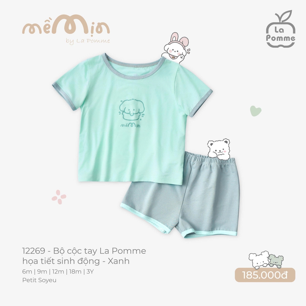 Bộ cộc tay La Pomme họa tiết sinh động