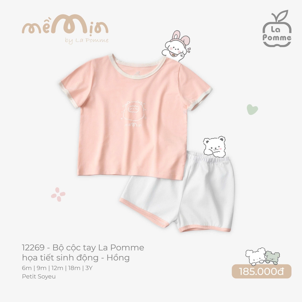 Bộ cộc tay La Pomme họa tiết sinh động