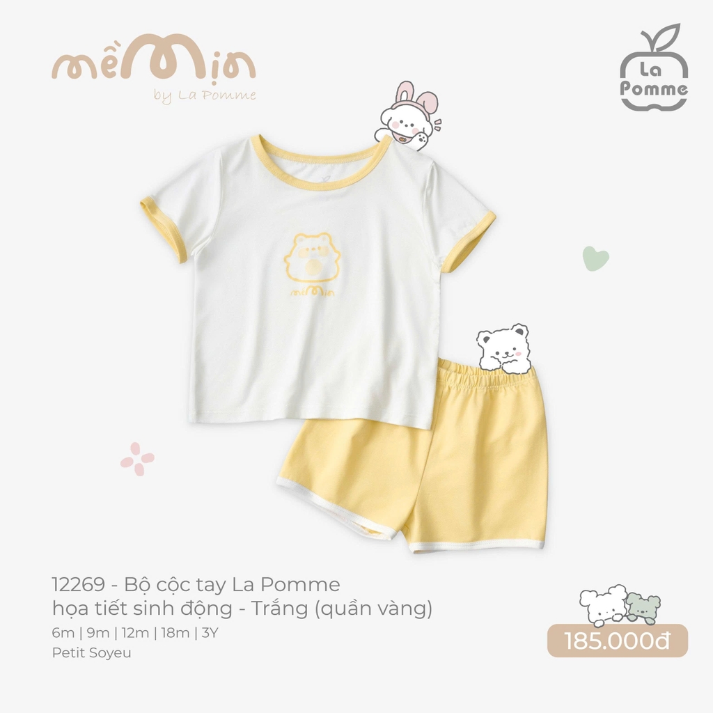 Bộ cộc tay La Pomme họa tiết sinh động