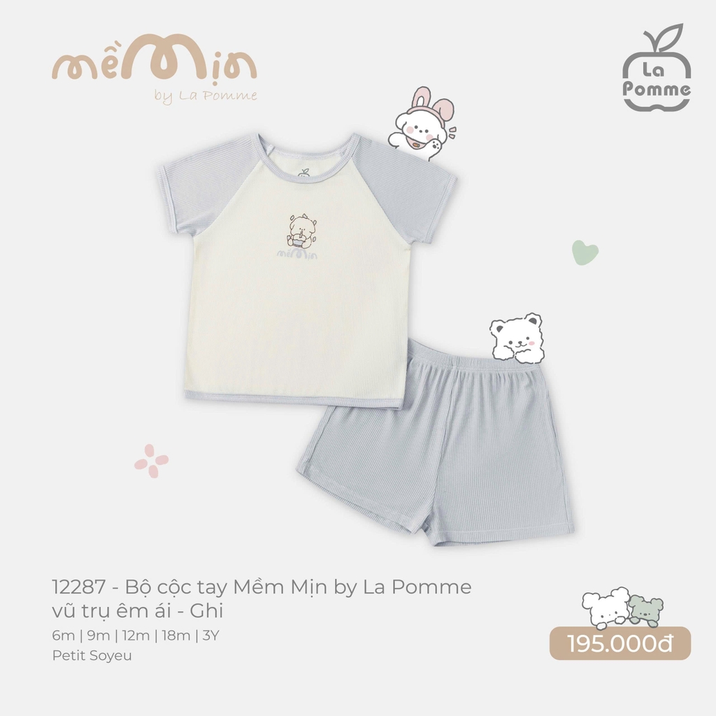 Bộ cộc tay Mềm Mịn by La Pomme vũ trụ êm ái