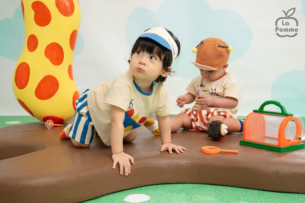 Bộ cộc tay La Pomme đoàn nhà đậu vui chơi