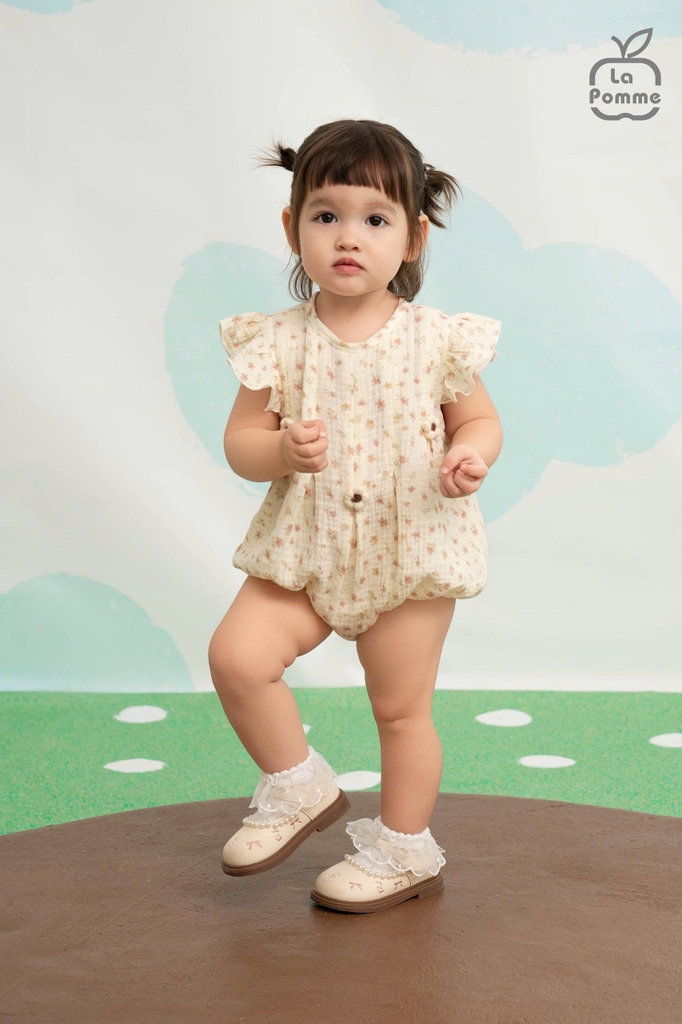 Body cộc tay La Pomme họa tiết vườn hoa nhí