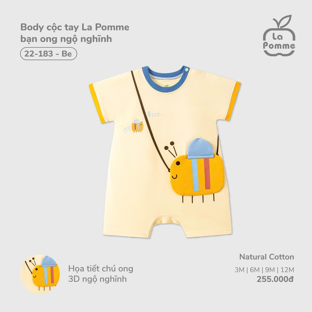 Body cộc tay La Pomme bạn ong ngộ nghĩnh