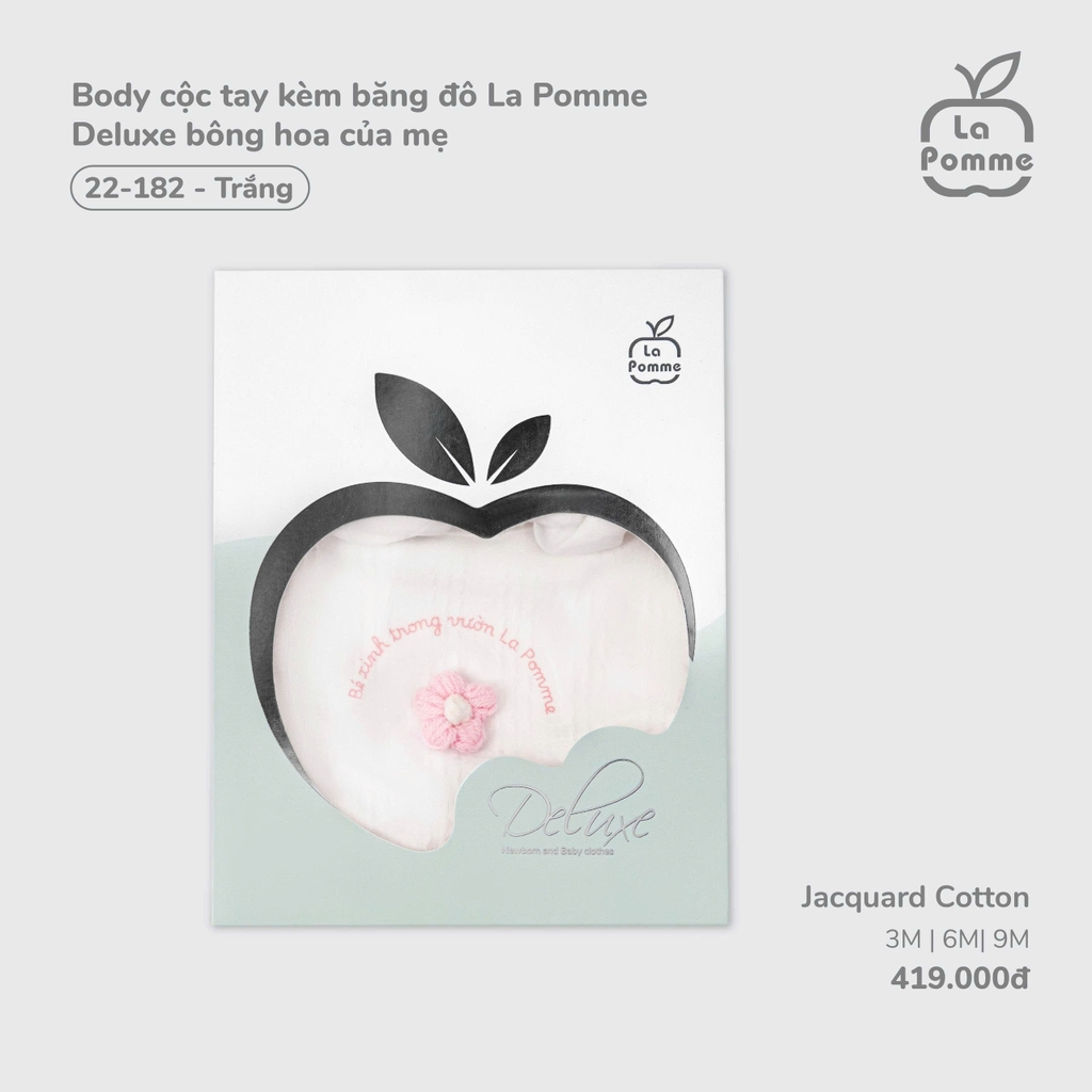 Body cộc tay kèm băng đô La Pomme Deluxe bông hoa của mẹ