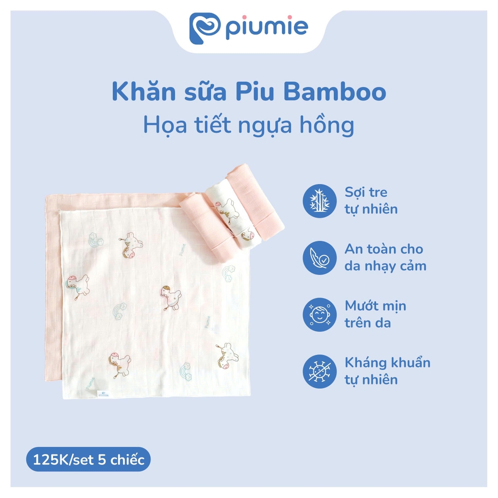 Khăn sữa sợi tre PiuBamboo 30x30