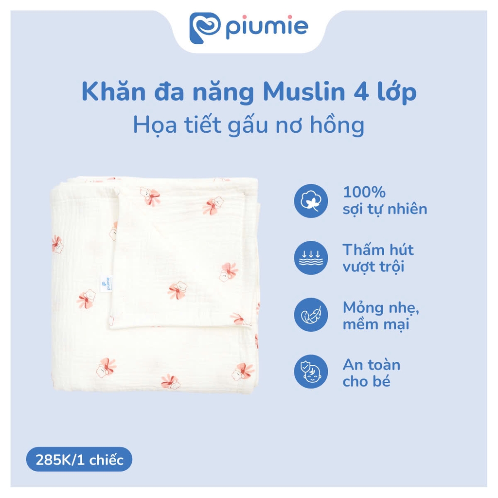 Chăn mây muslin 4 lớp họa tiết