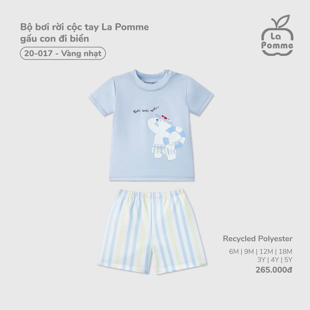 Bộ bơi rời cộc tay La Pomme gấu con đi biển