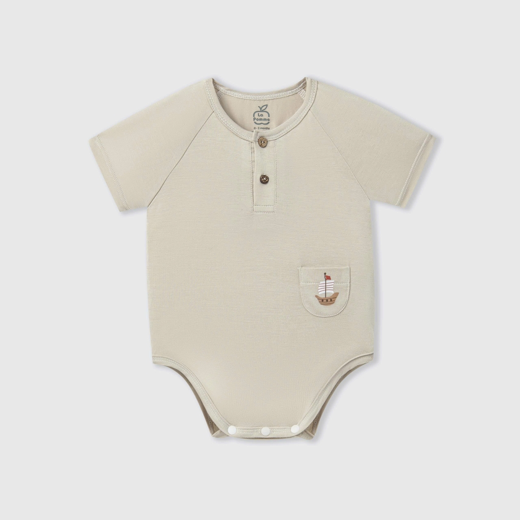 Set 2 Body chip cộc tay La Pomme thuyền buồm khỏe khoắn