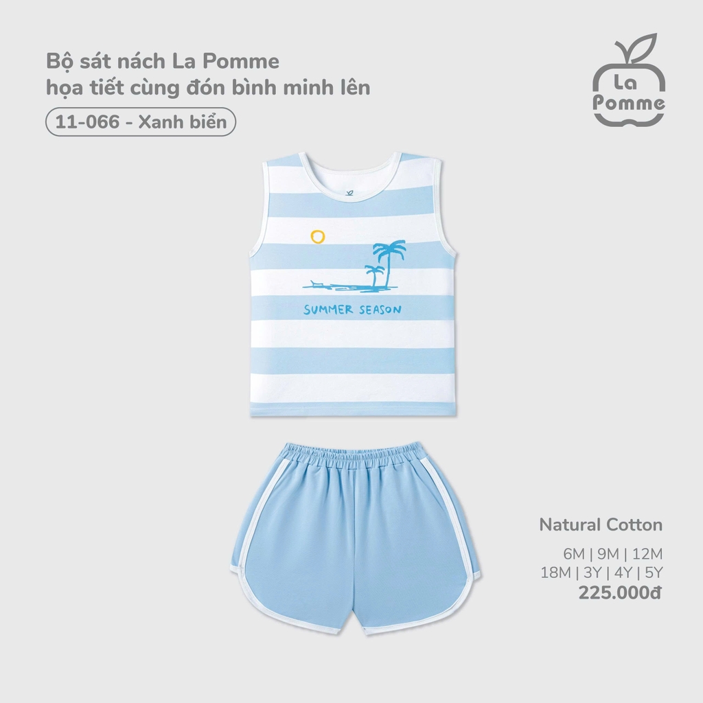 Bộ sát nách La Pomme họa tiết cùng đón bình minh lên