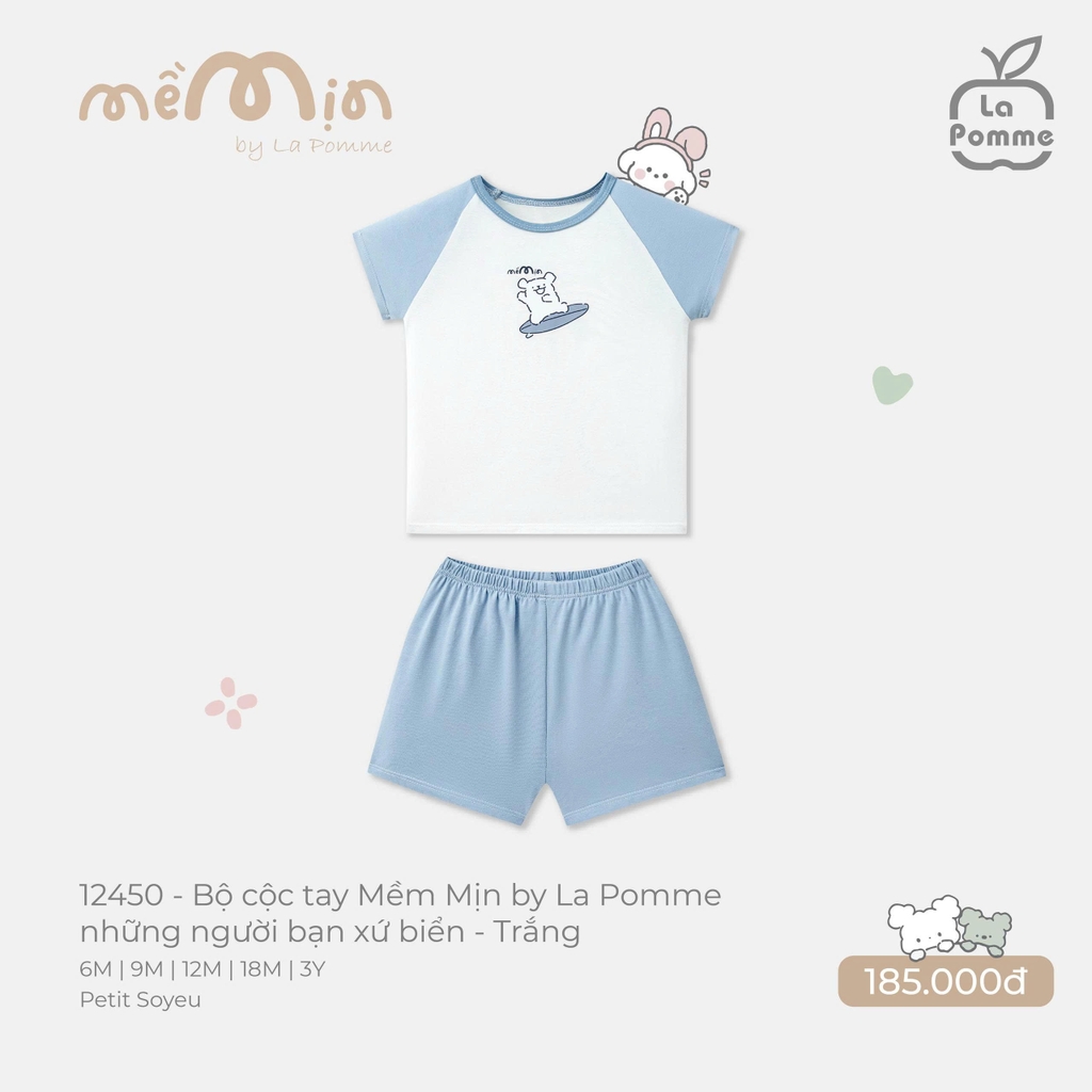Bộ cộc tay Mềm Mịn by La Pomme những người bạn xứ biển