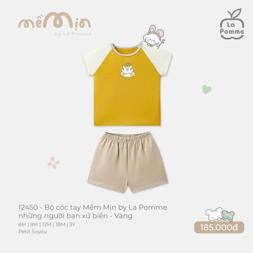 Bộ cộc tay Mềm Mịn by La Pomme những người bạn xứ biển